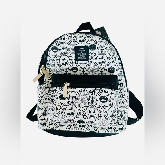 Disney Nightmare Before Christmas Jack Skellington Black White Small Backpack - Picture 1 of 12